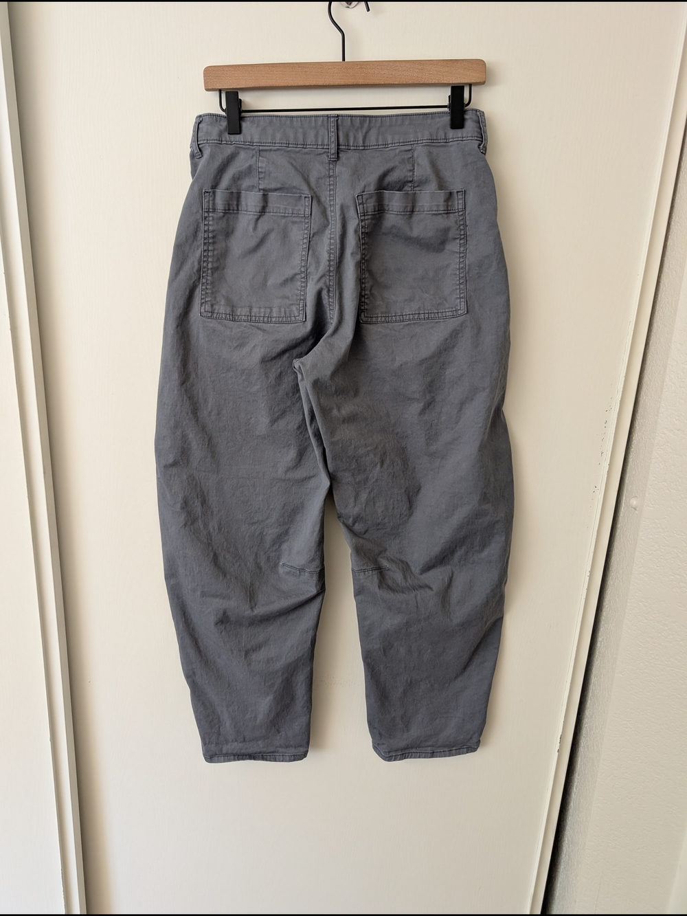 GAP Womens 4 Barrel Leg Pants Gray Chino Preppy Casual Utility Minimalist - Picture 5 of 8